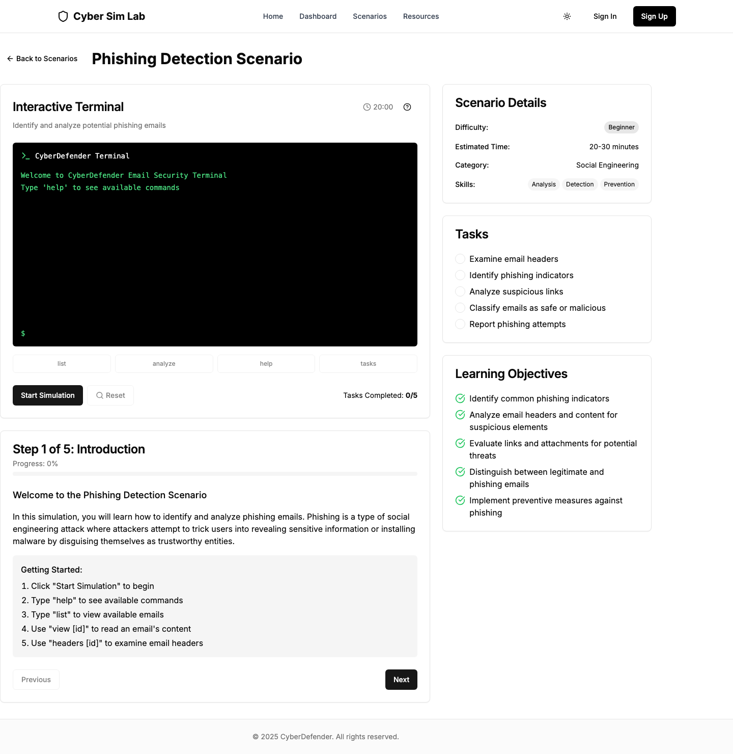 Cyber SimLab — screen 3
